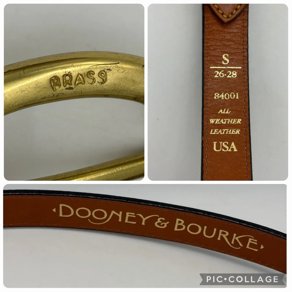 Dooney & Bourke Womens S 26-28 Belt Black All Weather Leather Skinny Brass USA